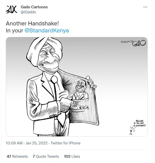 AK Gado Cartoons iGaddo Another Handshake! In your StandardKenya rsACMO Navros Y
