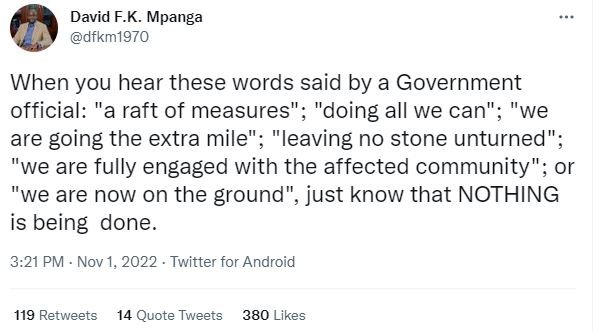 David f.k. mpanga dfkm1970 when you hear these words said by a government offici