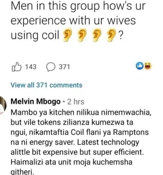 Men in this group how's ur experience with ur wives using coil 143 371 View all