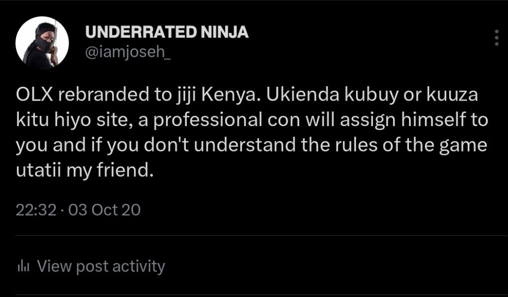 Underrated ninja iamjoseh olx rebranded to jiji kenya. ukienda kubuy or kuuza ki