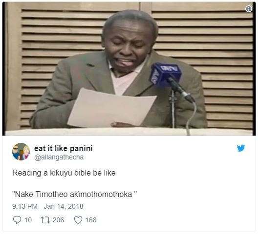 Eat it like panini allangathecha reading kikuyu bible be like 'nake timotheo aki
