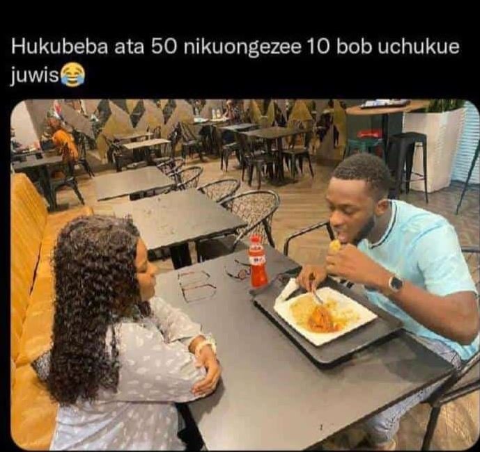 Hukubeba ata 50 nikuongezee 10 bob uchukue juwis