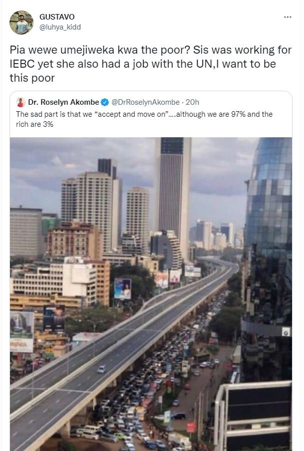 Gustavo luhya_kidd pia wewe umejiweka kwa the poor? sis was working for iebc yet