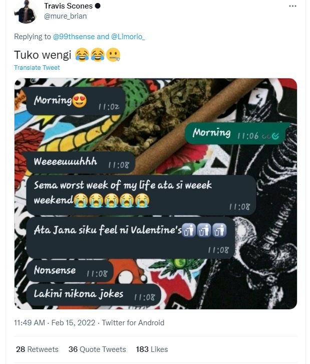 Travis Scones mure_brian Replying to 99thsense and Limorio_ Tuko wengi Translate