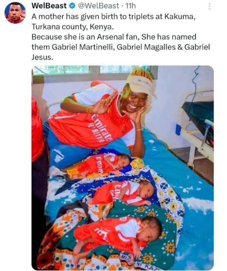 Welbeast welbeast i1h a mother has given birth to triplets at kakuma turkana cou