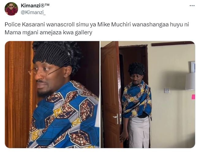 Kimanzitm kimanzi police kasarani wanascroll simu ya mike muchiri wanashangaa hu