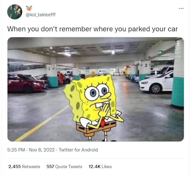 Koi_takleefff when you don't remember where you parked your car 5.25 pm nov 8, t