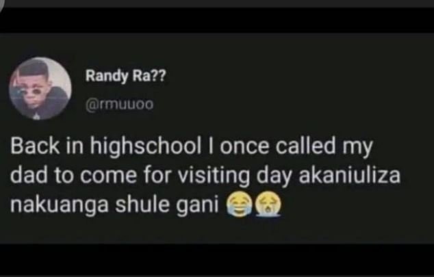 Randy ra?? rmuuoo back in highschool once called my dad to come for visiting day