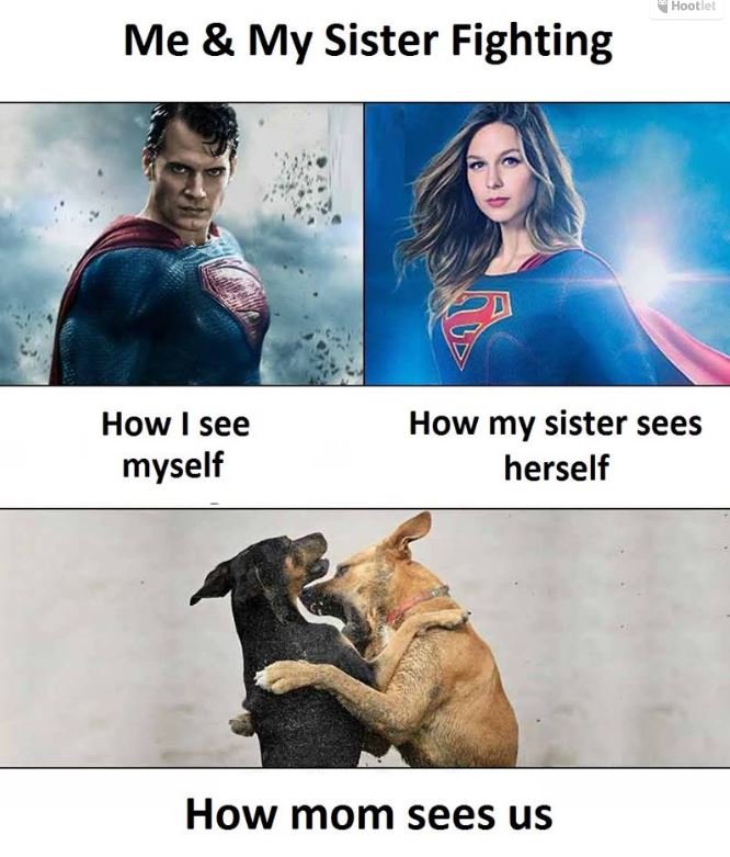 Hootic me my sister fighting how see myself how my sister sees herself how mom s