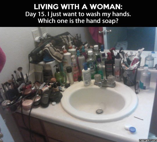 Living with a woman day 15.just want to wash my hands. which one is the hand soa