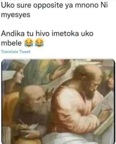 Uko sure opposite ya mnono ni myesyes andika tu hivo imetoka uko mbele translote