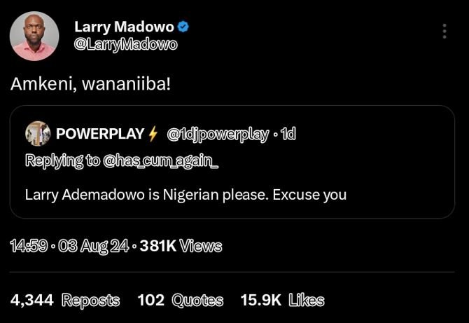 Larry madowo lannymladowo amkeni, wananiiba! powerplay ídjpowerplay 1d raplyfng