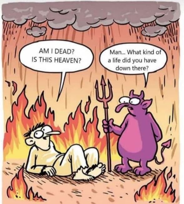 Am dead? is this heaven? man . what kind of life did you have down there?