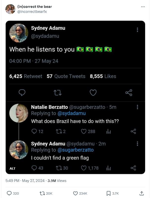 Incorrect the bear incorrectbearfx sydney adamu sydadamu when he listens to you