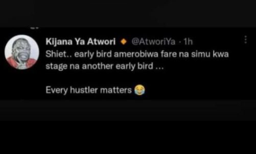 Kljana ya atworl atworiya ih shiet.. early bird amerobiwa fare na simu kwa stage