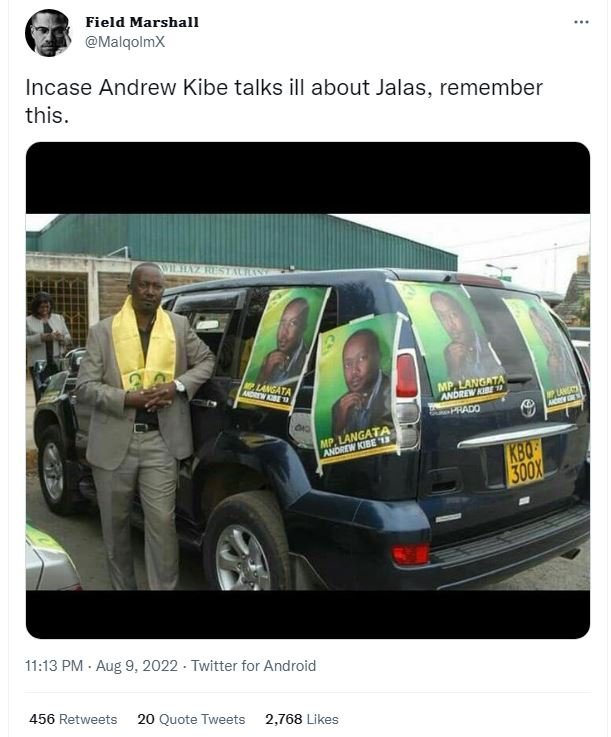 Field marshall malqolmx incase andrew kibe talks ill about jalas, remember this.