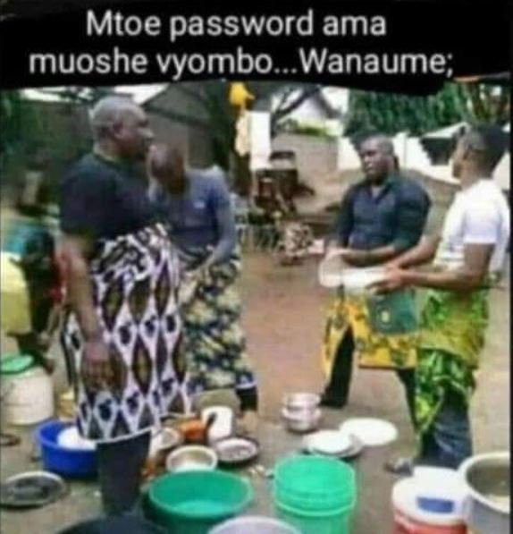 Mtoe password ama muoshe vyombo_Wanaume