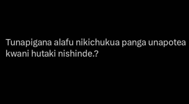 Tunapigana alafu nikichukua panga unapotea kwani hutaki nishinde.?