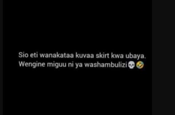 Sio eti wanakataa kuvaa skirt kwa ubaya wengine miguu ni ya washambulizi