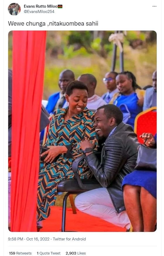 Evans rutto miloo evansmiloo254 wewe chunga ,nitakuombea sahii 9.58 pm oct 16, t