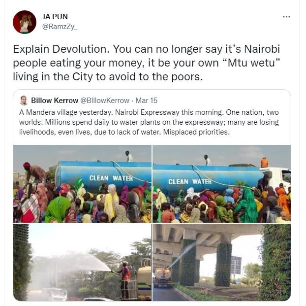 Ja pun ramzzy explain devolution. you can no longer say it's nairobi people eati