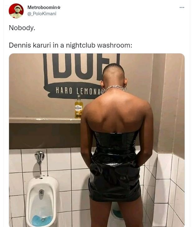 Metrobooming polokimani nobody dennis karuri in a nightclub washroom uuf haa0 le