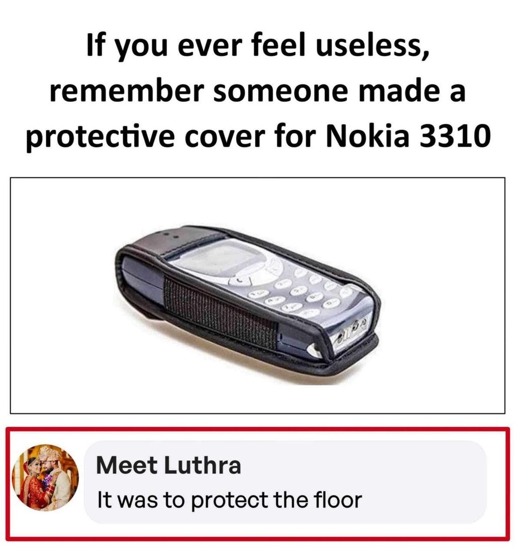 If you ever feel useless, remember someone made a protective cover for nokia mee