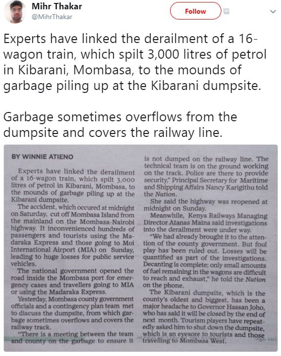 Mihr thakar mihrthakar follow experts have linked the derailment of a 16 wagon t