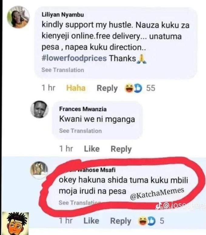 Liliyan nyambu kindly support my hustle nauza kuku za kienyeji online free deliv