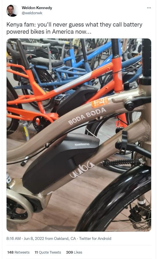 Weldon kennedy weldonwk kenya fam you'l never guess what they call battery power