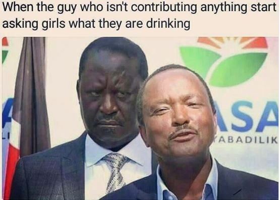 When the guy who isnt contributing anything start asking girls what they are dri