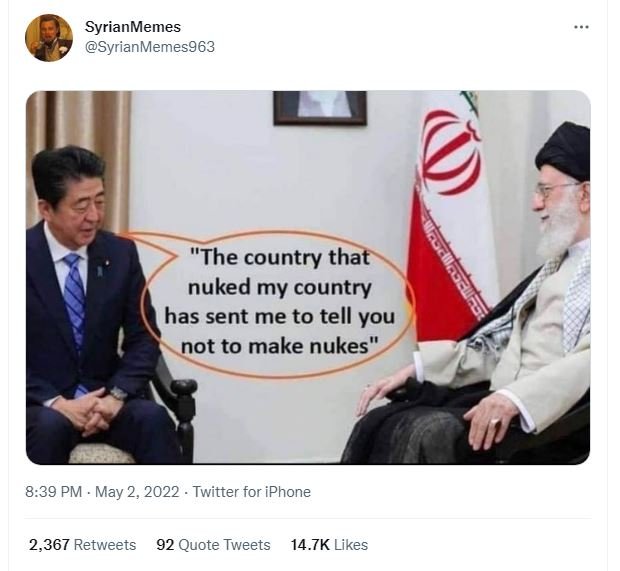 Syrianmemes syrianmemes963 the country that nuked my country has sent me to tell
