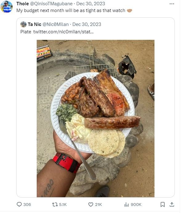 Thole qinisotmagubane dec 30, my budget next month will be as tight as that watc