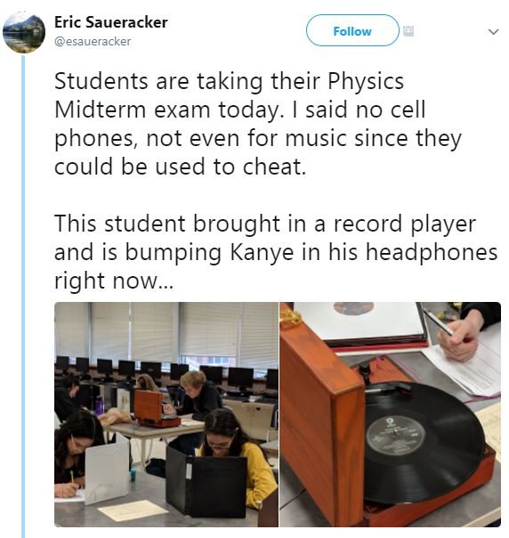 Eric saueracker esaueracker follow students are taking their physics midterm exa