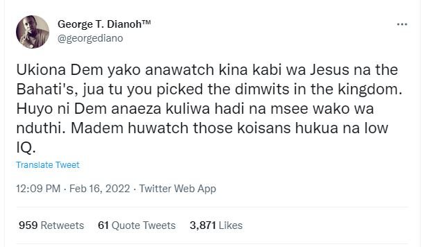 George T. Dianoh 'georgediano Ukiona Dem yako anawatch kina kabi wa Jesus na the