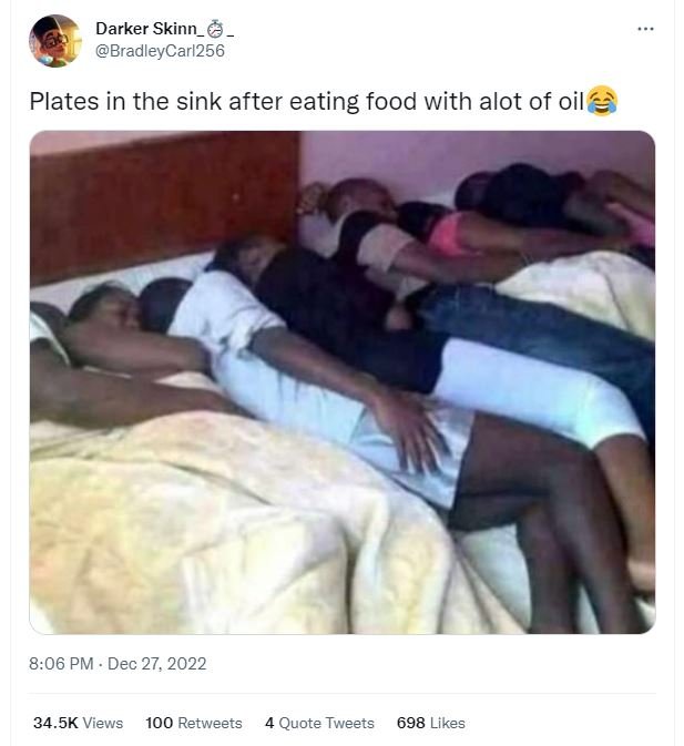 Darker skinn_ bradleycarl256 plates in the sink after eating food with alot of o