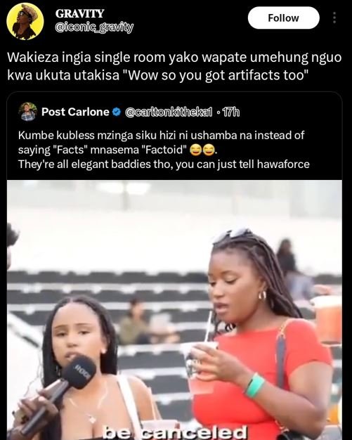 Gravity iconig glamity follow wakieza ingia single room yako wapate umehung nguo