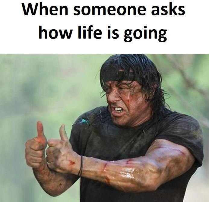 When someone asks how life is going