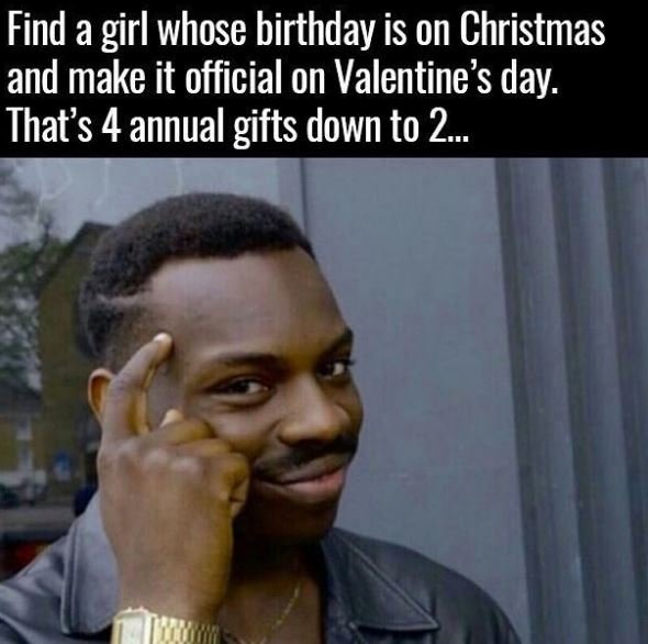 Find a girl whose birthday is on christmas and make it official on valentine's d