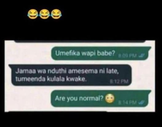Umefıka wapl babe? v jamaa wà nduthl amesema nllate, umeenda kulala kwake 04a6 a