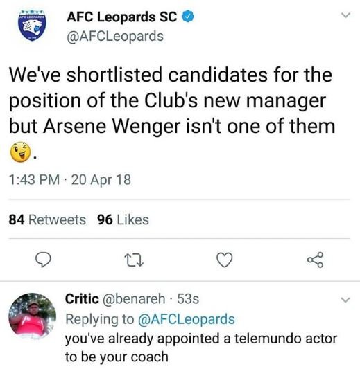 Afc leopards sc afcleopards we've shortlisted candidates for the position of the