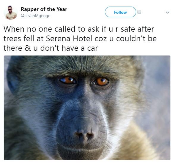 Rapper of the year silvahmgenge follow when no one called to ask if u r safe aft