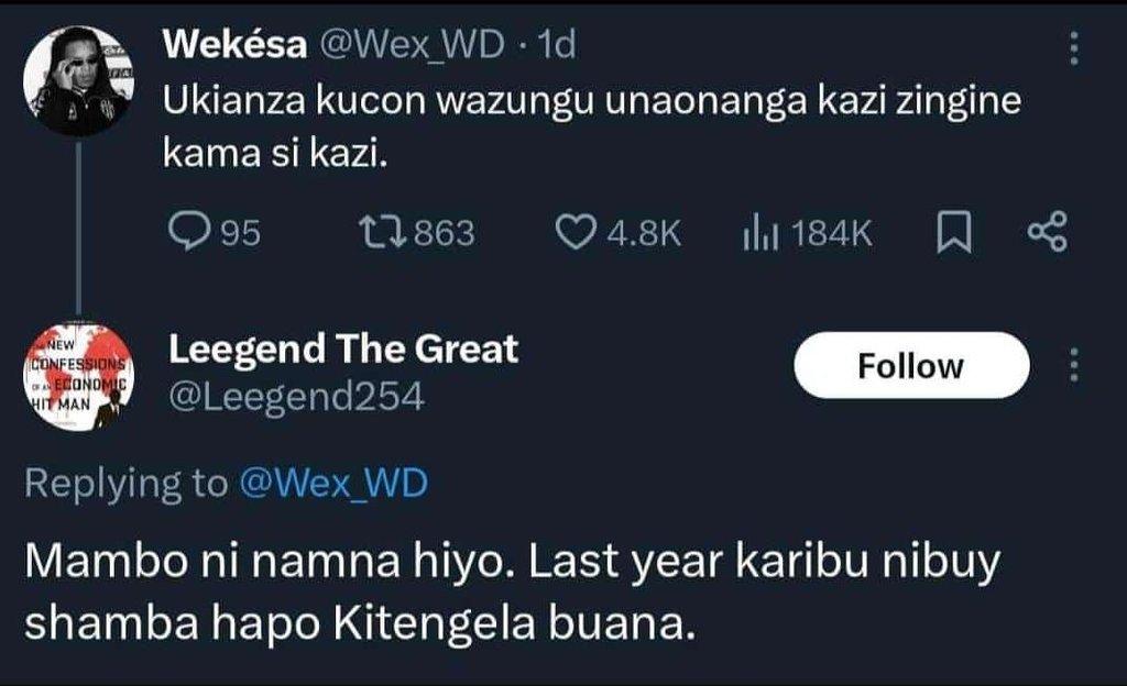 Wekésa wex_wd 1d ukianza kucon wazungu unaonanga kazi zingine kama si kazi. 095