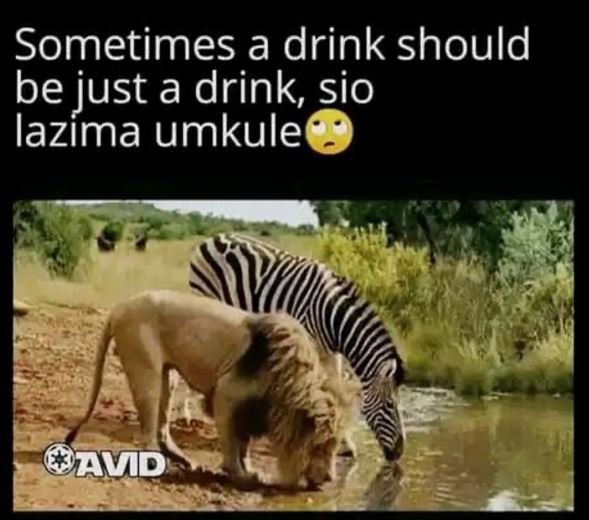 Sometimes a drink should be just a drink sio lazima umkule avid