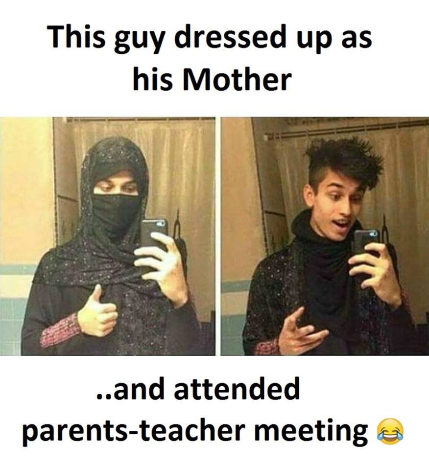 This guy dressed up as his mother and attended parentsteacher meeting