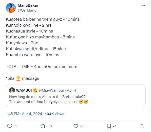 Manubakar qs_manu kugotea barber na them guyz 1omins kungoja kwa line 2 hrs kuch