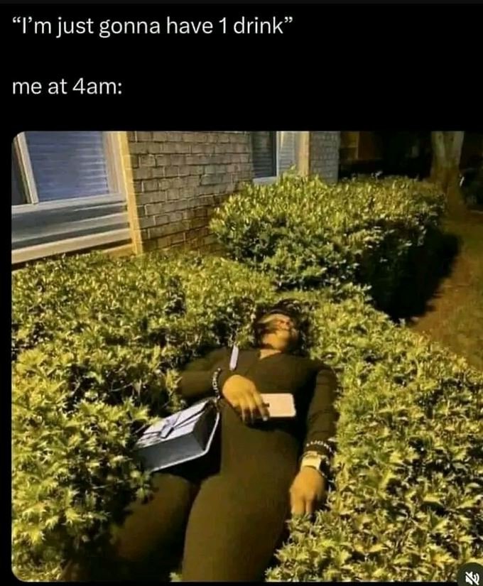Tm just gonna have 1 drink me at 4am