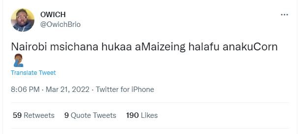 Owich owichbrio nairobi msichana hukaa amaizeing halafu anakucorn translate twee