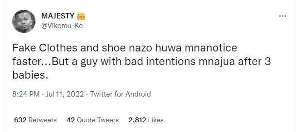 Majesty vikemu_ke fake clothes and shoe nazo huwa mnanotice faster . but a guy w