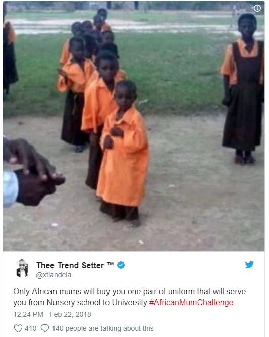 Thee trend setter t xtiandela only african mums will buy you one pair of uniform